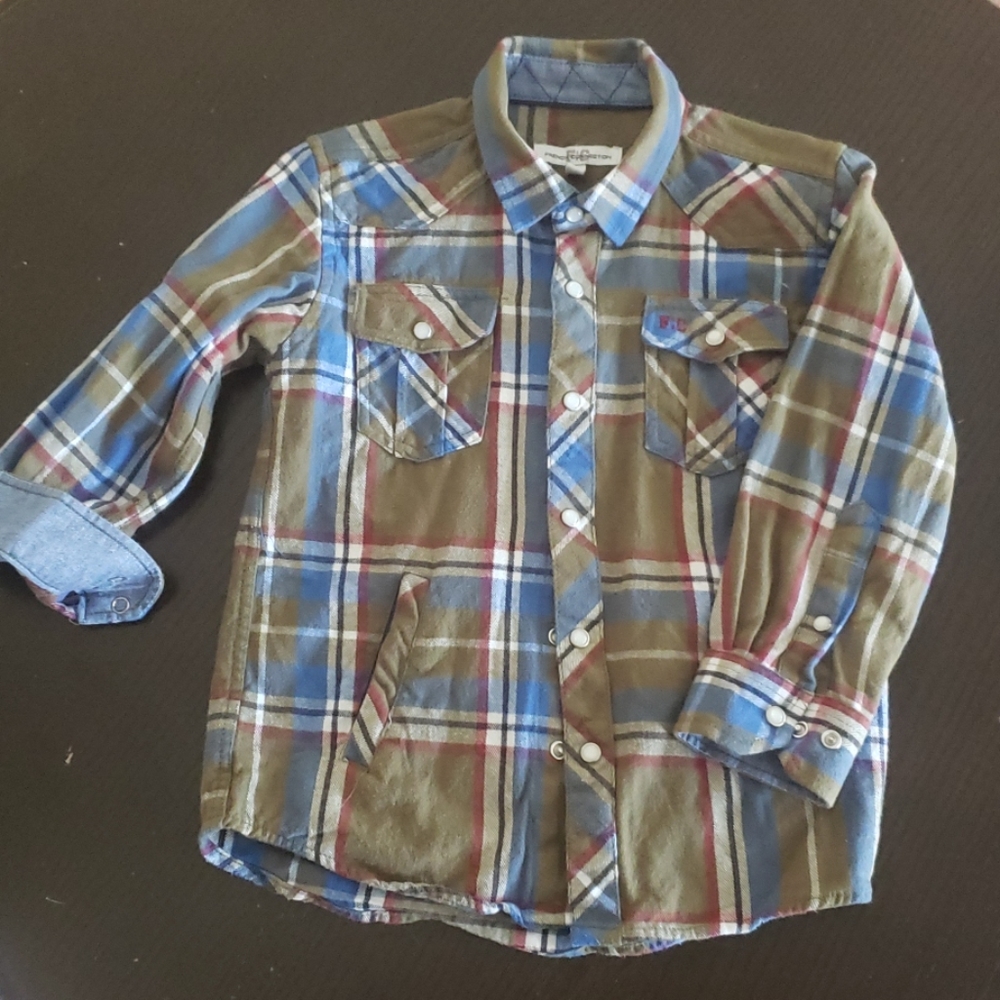 French Connection Boys button up flannel